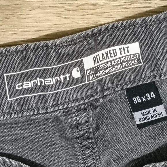 Carhartt Relaxed Fit Canvas Work Pants 36x34 Gray - Picture 4 of 4